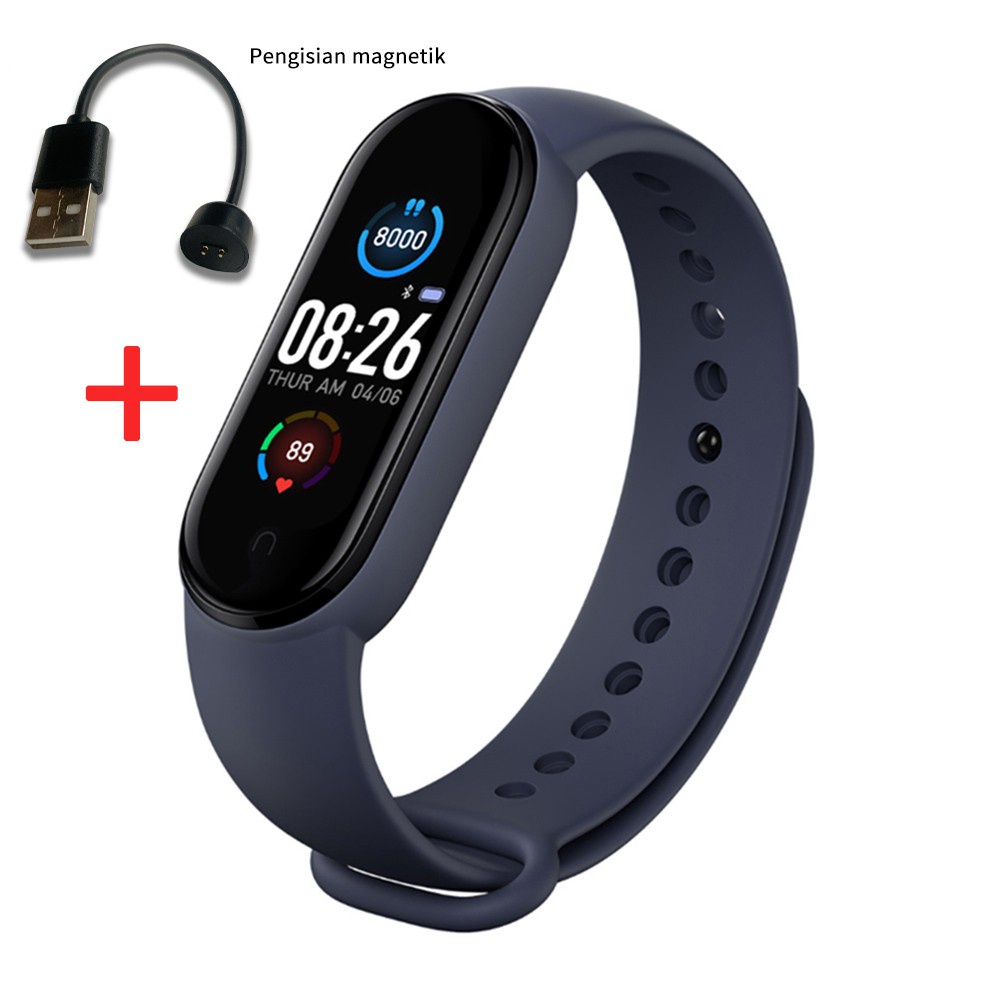 Smartwatch M6 Smart Band Smart Bracelet M6 New Model 2022 Color Display With Monitor Detak Jantung / Tekanan Darah