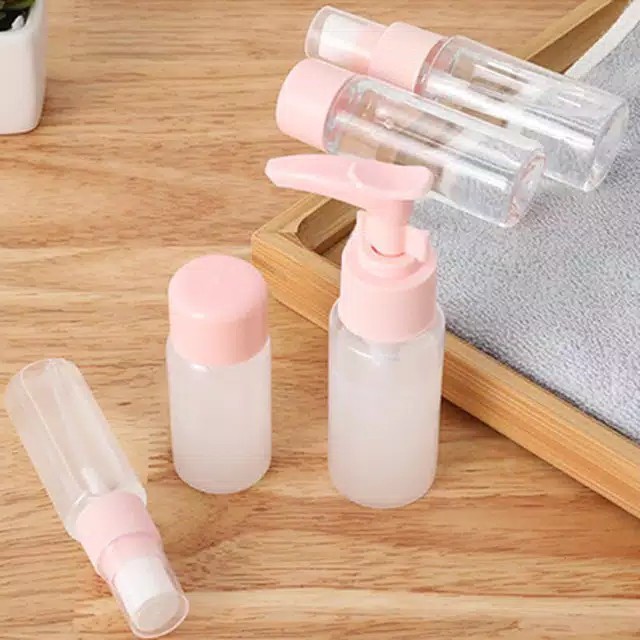 Botol Refill Tempat Sabun Cair Shampoo Mini Pump Spray Travel 6 In 1 Toiletries Kit Bottle