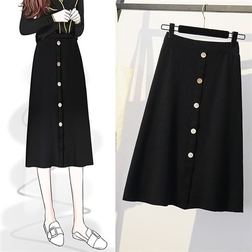 Rok Korea Fashion Wanita Rok Panjang/Vintage Rok Import Rok Rajut