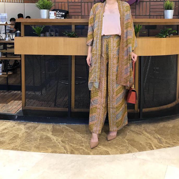 OUTER SET/OUTER KULOT BATIK/SETELAN BATIK - ZIGZAG HITAM