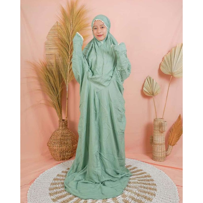 Mukena bali polos terusan/mukena Rayon Jumbo