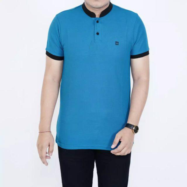 Tasigi Kaos Polo Shirt Pria Kerah Sanghai Maroon / Kaos Kerah Pria / Baju Polo Pria All Varian Warna-BIRU TURKIS