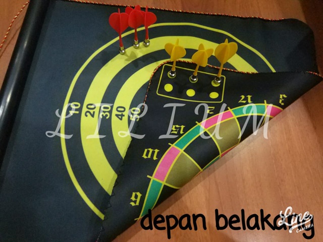 Magnetic Dart Game 15&quot; + 6 magnet arrow Bolak balik depan belakang