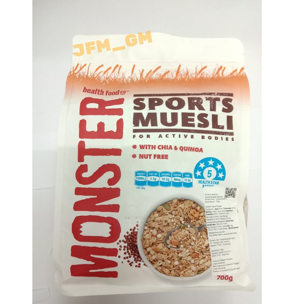 

MONSTER SPORTS MUESLI 700GR / HEALTHY FOOD / GRANOLA / MAKANAN SEHAT