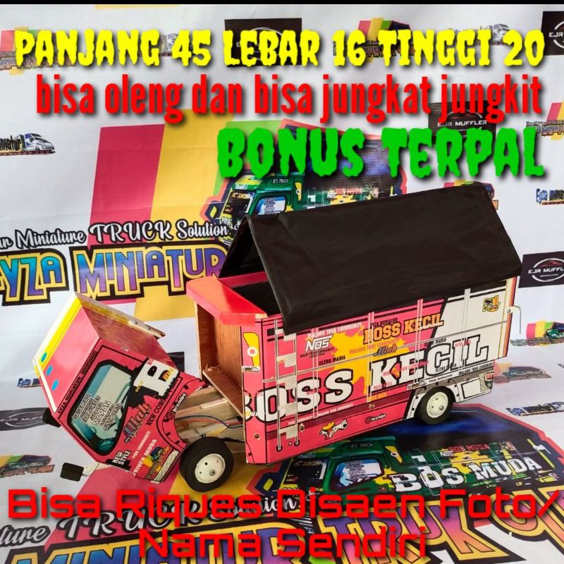 TRUK OLENG / MINIATUR / MAINAN / MOBIL ANAK LAKI-LAKI / TRIPLEK / KAYU / JUNGKAT-JUNGKIT / TERMURAH