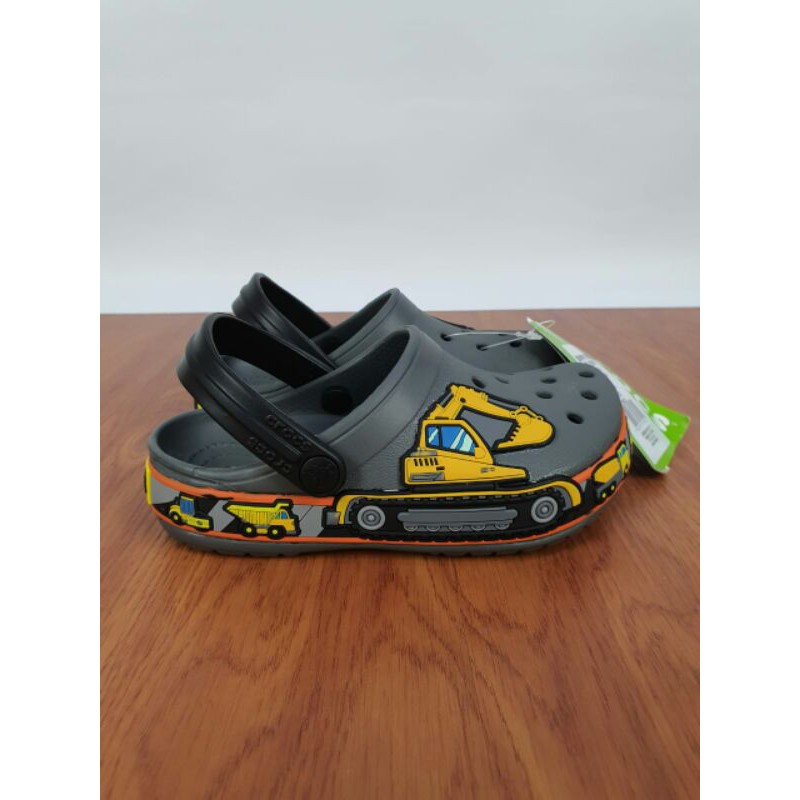 SANDAL ANAK CROCS FUN LAB GALATIC, TRAIN, EXCAVATOR TRAKTOR CLOG KIDS and JUNIOR-EXCAVATOR