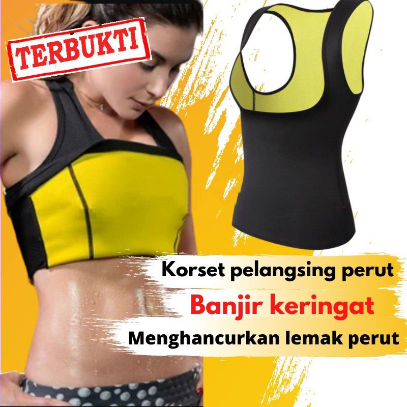 KORSET PELANGSING PERUT HOT SHAPER, BONUS BSH SLIMMING GEL PENGECIL PERUT