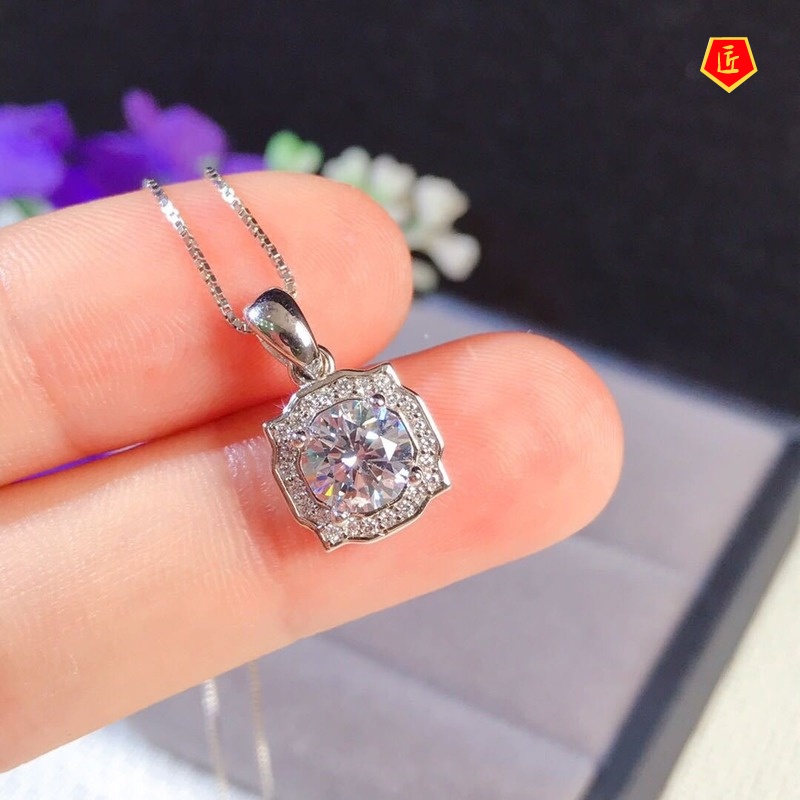 [Ready Stock]Rhinestone Carat Pendant Female Full Diamond Necklace