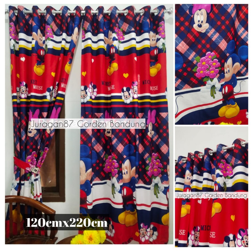 [HUSNA COLLECTION] Gorden Minnie Mouse &amp; Mickey Mouse /  Gorden Mickey Minnie Motif Kotak Merah Smokring