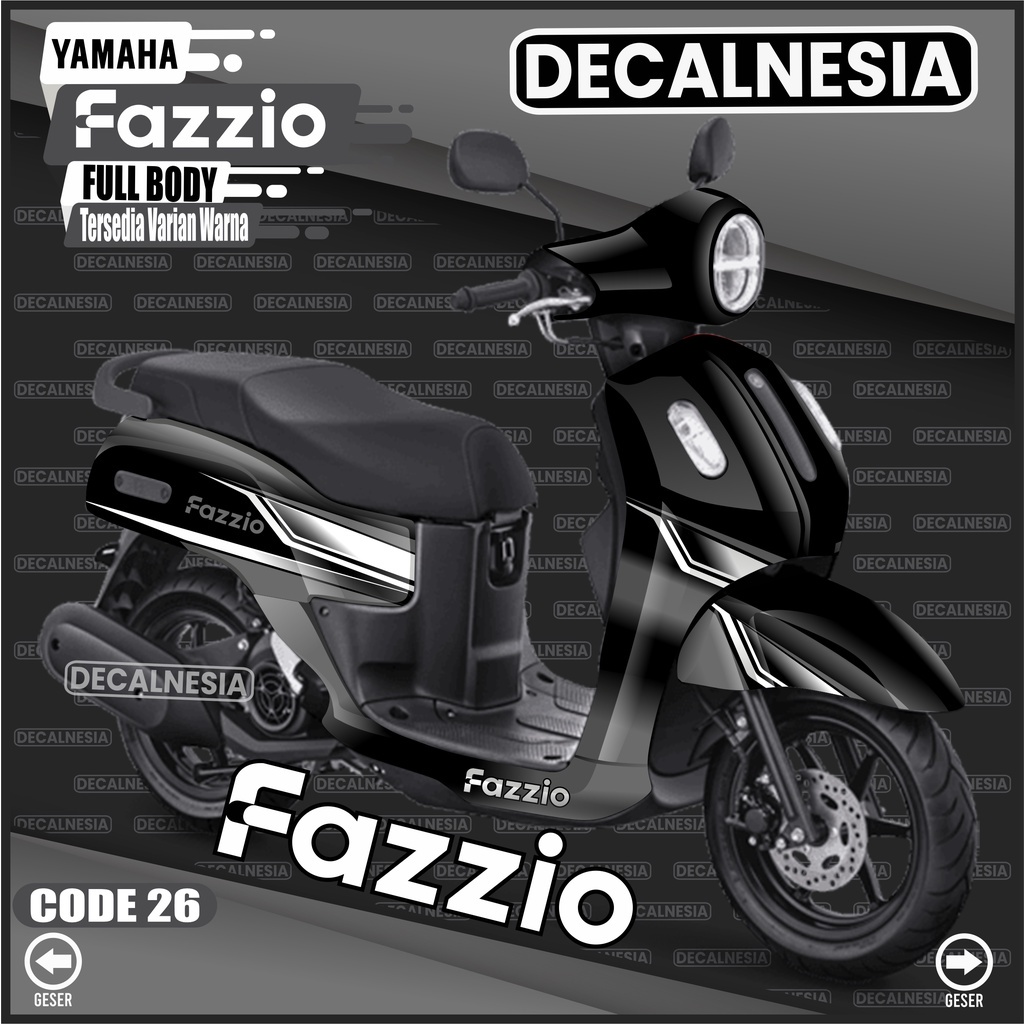 Decal Fazzio New Full Body Stiker Motor 2022 Yamaha Sticker Variasi Simple Aksesoris Decalnesia C26
