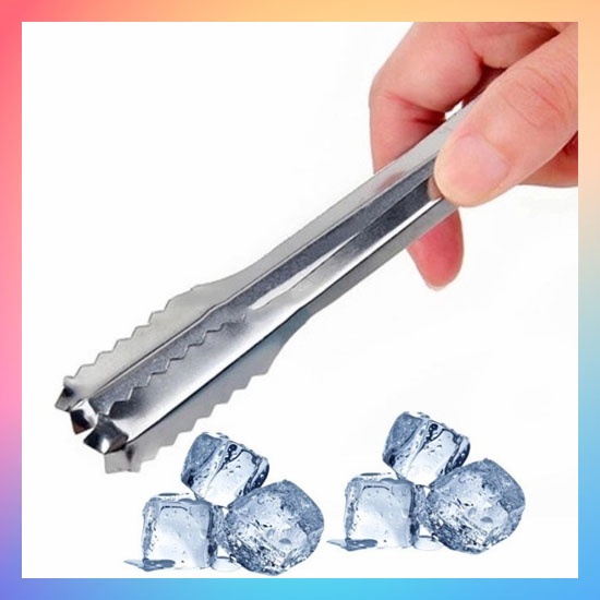 Penjepit Multifungsi Jepitan Mini Stainless Steel / Capitan Es Batu Salad Buah Gorengan Kue Roti BBQ Barbeque Ice Cube Gula Batu / Pinset Alat Jepit Makanan Food Tong Tongs Thongs Serbaguna