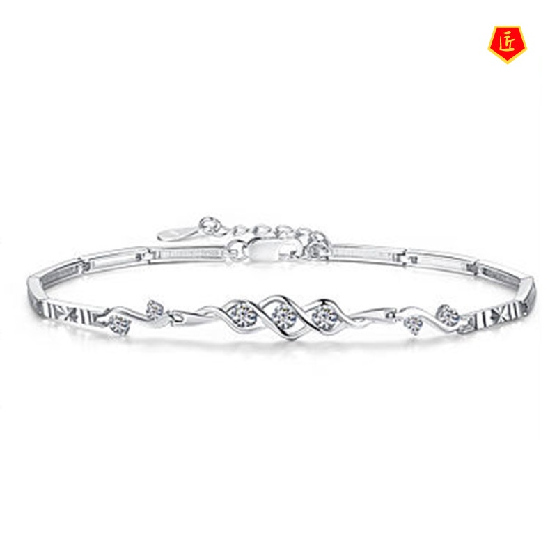[Ready Stock]925 Silver Diamond Bracelet Korean Simple Personalized