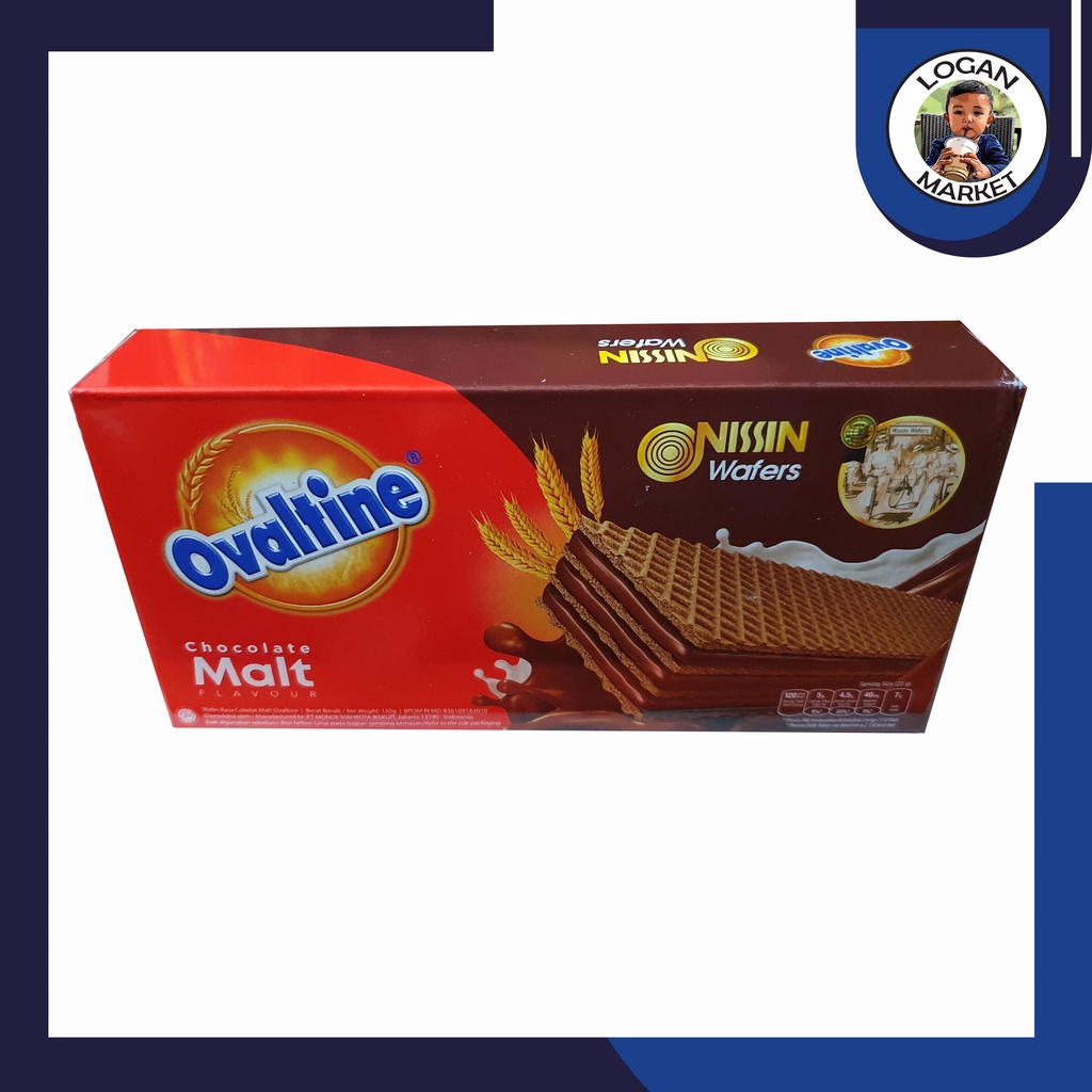 Nissin Ovaltine Wafer Chocolate Coklat Malt 150gram 150 gram