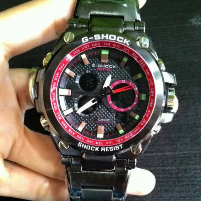 JAM TANGAN PRIA BEST SELLER CASIO G SHOCK RANTAI BLACK LIST RED