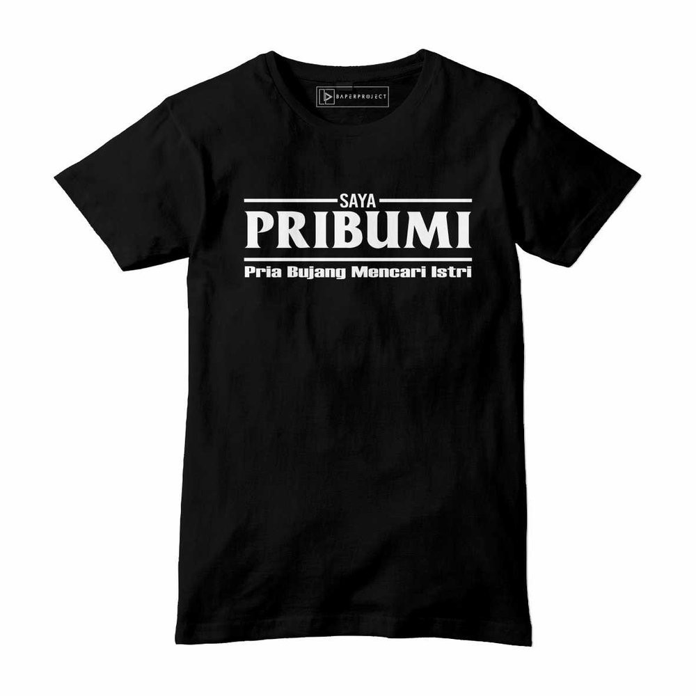 KAOS big size T SHIRT SAYA PRIBUMI FULL COTTON COMBED 100%