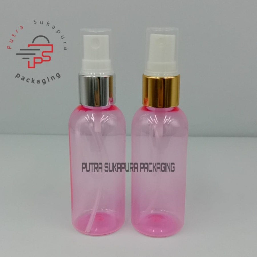 botol spray 60ml pink / botol spray 60ml ring gold dan silver