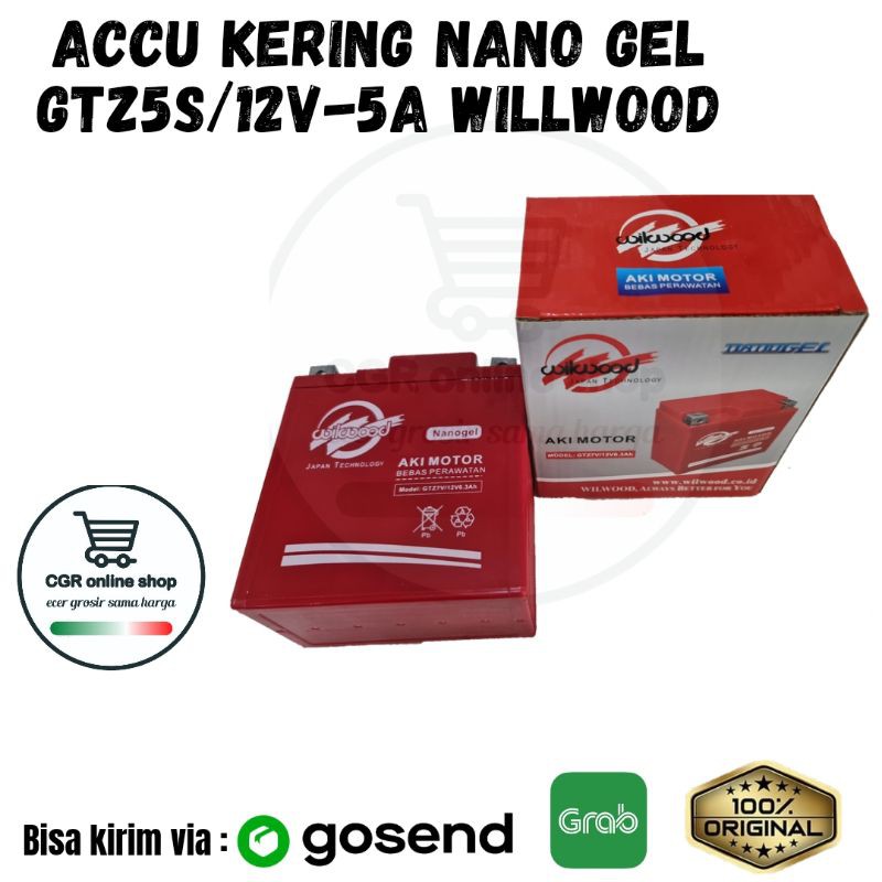 ACCU KERING GTZ5S-12V 5A AKI KERING GTZ5S-12V 5A BEAT, MIO , SUPRA, KARISMA VIXION,DLL.