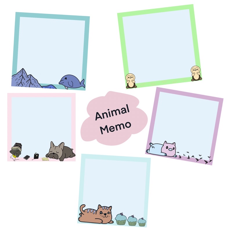 

Animal memo | Printable | Journaling | Kertas Memo