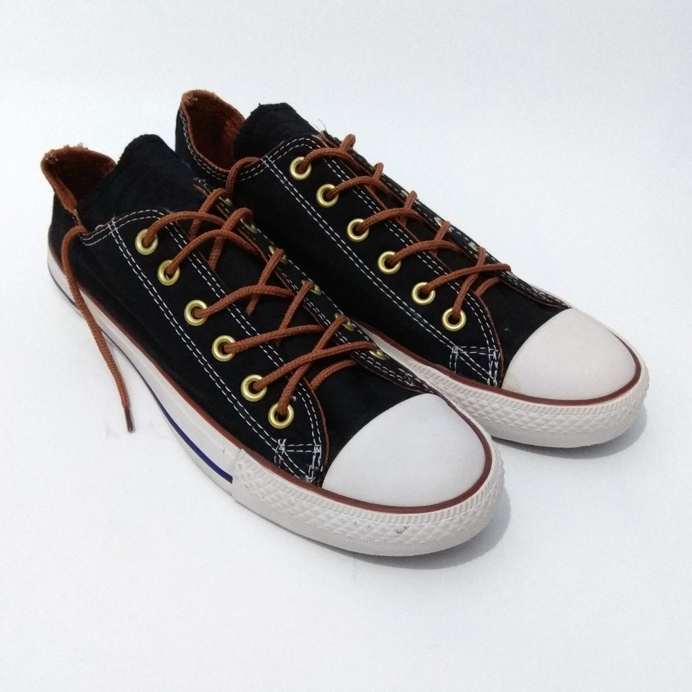 Sepatu CONVERSE77 ALLSTAR - Hitam Putih SNEAKERS CLASIC CHUCK TAYLOR Premium Tali Coklat