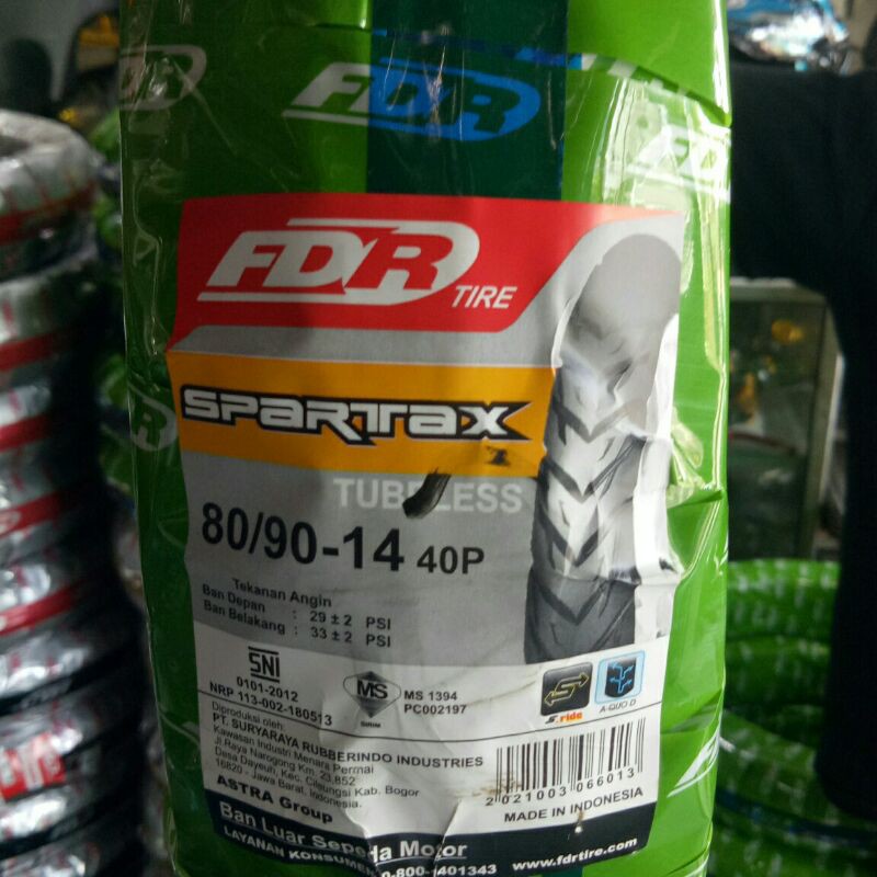 Ban fdr 80/90-14 spartax tubeless - Ban FDR Tubeless 80/90-14 Flemino - Ban tubeless FDR 80/90-14