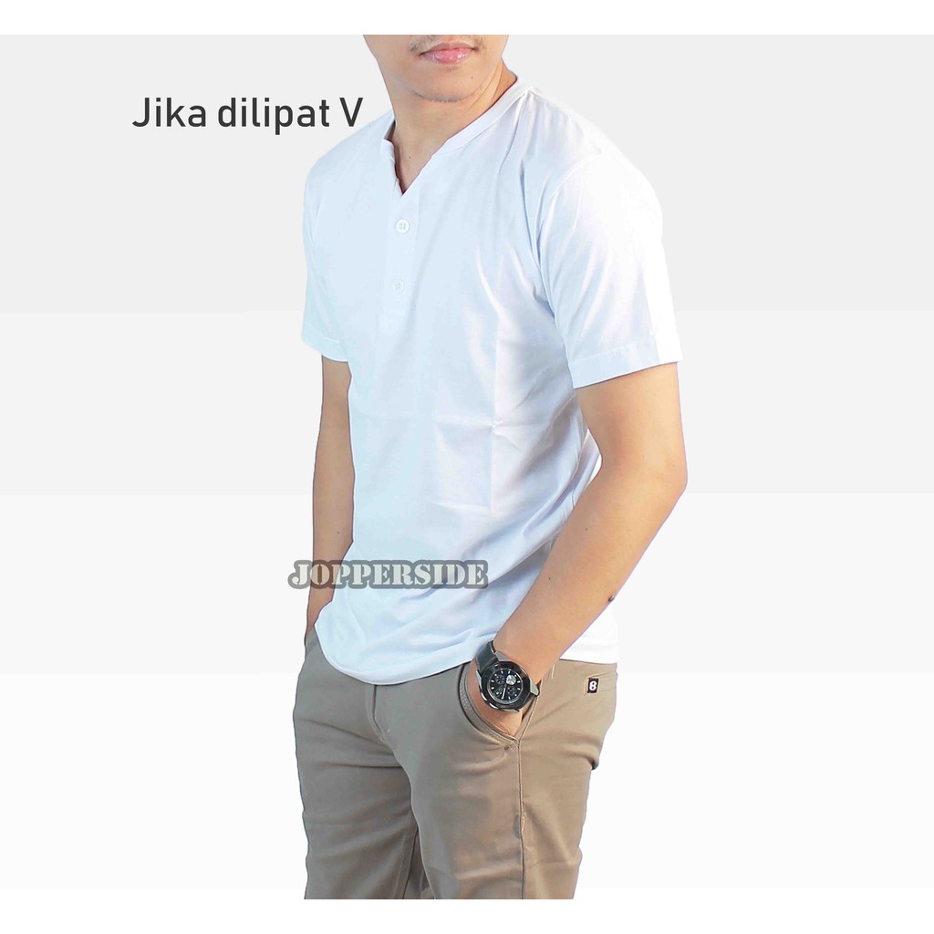 [ COD PABRIK ] Jopperside baju kaos polos kancing henley katun combed premium pria tb2