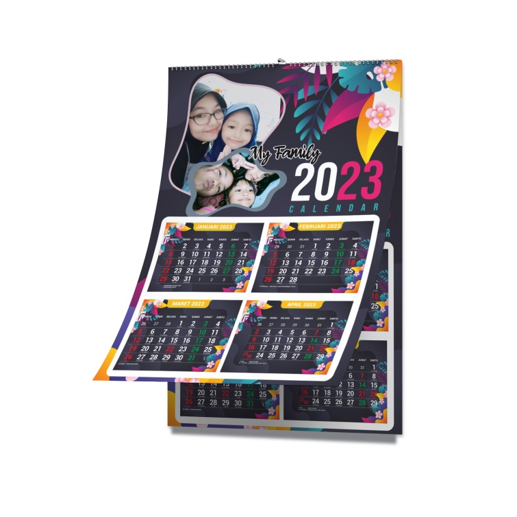 

Kalender Dinding Tahun 2025 Custom Kertas Ivory 260 Gsm Laminasi Isi 3 Lembar [ Spiral Hanger ]