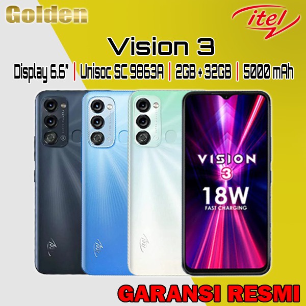 INFINIX ITEL Vision 3 2/32 Ram 2GB Internal 32GB Garansi Resmi