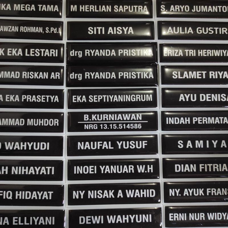 HARGA GROSIR Nama Dada Magnet Name Tag Magnet Papan Nama Magnet Akrilik Resin Glasss