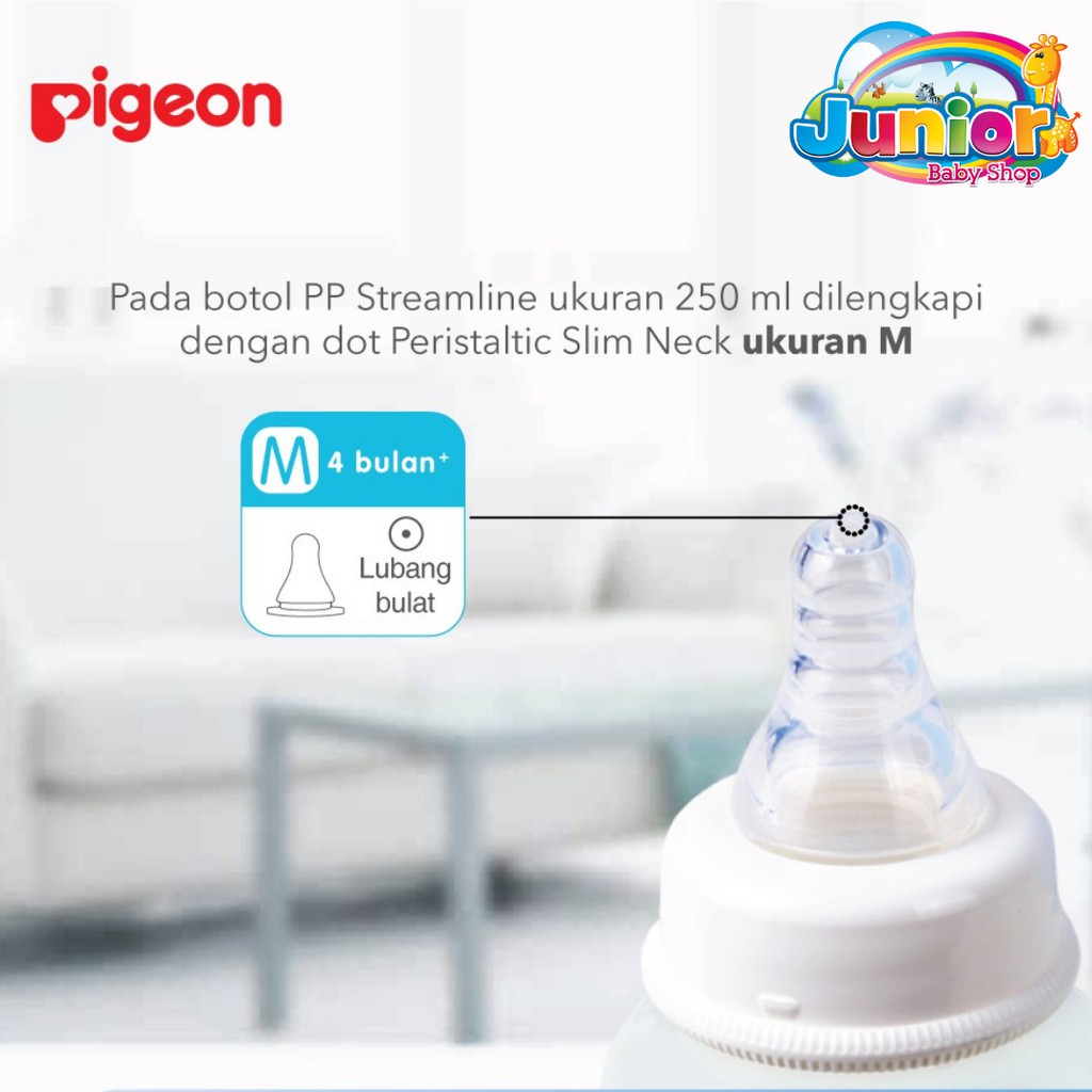 Pigeon Botol PP Clear Streamline W/S-Type Nipple