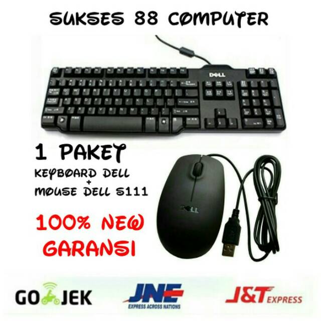Paket Keyboard Dell + Mouse Merek Dell USB Kondisi Baru 100% 1 Set Keyboard + mouse