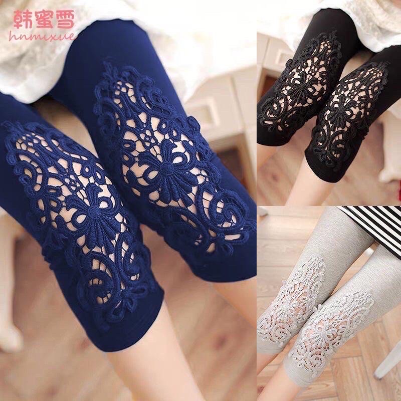 Legging 7per8 Renda Lutut Depan Import