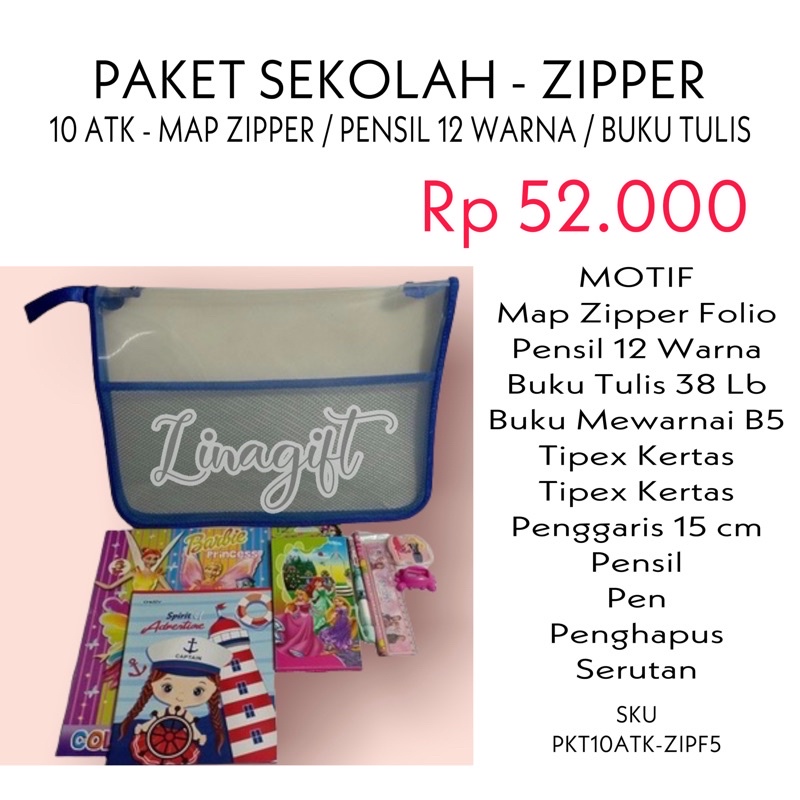 ( Set Paket Zipper ) ALAT TULIS SEKOLAH LENGKAP / MEWARNAI / KADO SUVENIR CUSTOM ULANG TAHUN / HADIAH LOMBA 17 AGUSTUS / COLORING STATIONERY SET / BUKU A5 / GOODIE BAG SNACK BINGKISAN SOUVENIR / NOTES PEN PENSIL