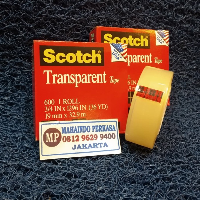 

Hemat 3M Scotch 600 Isolasi Transparant Tape 3/4 Inch X 36 Yrd Gilaa!!!