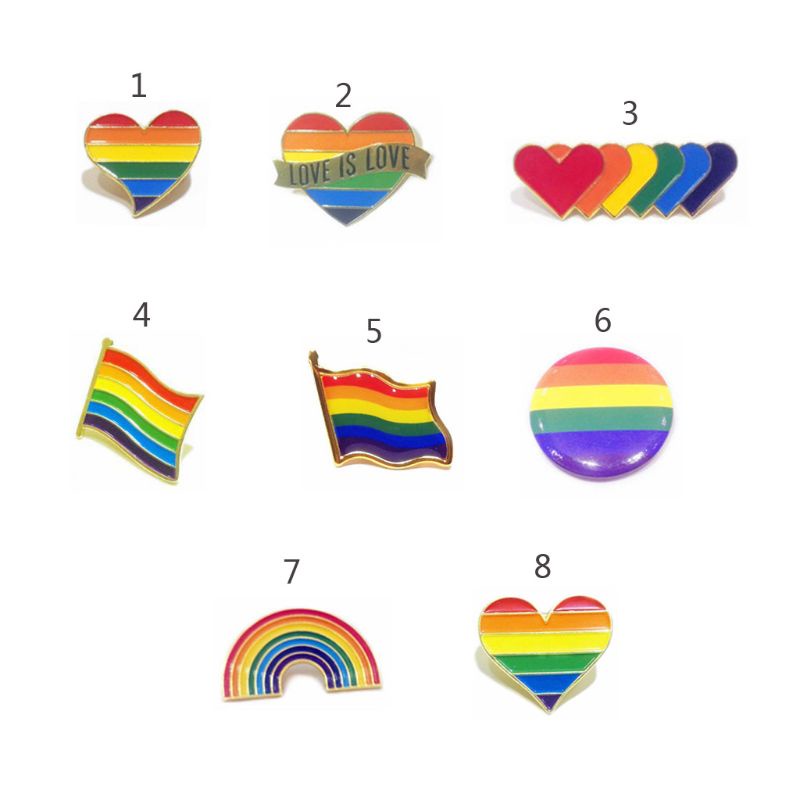 SIY  10Pcs Rainbow Love Pride Flag Friendship Brooch Lapel Pin Badge Gay &amp; Lesbian Love Is Love Colorful Brooch Jewelry Gift