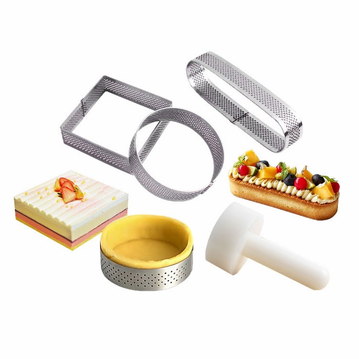 Bakest stainless perforated pie ring round 8cm /cetakan kue tart bulat/ ring