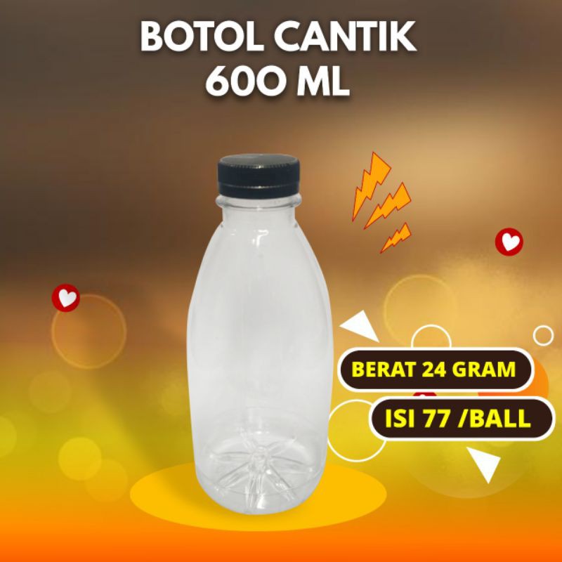 botol cantik 600ml/botol plastik 600ml-Free Packing Kardus