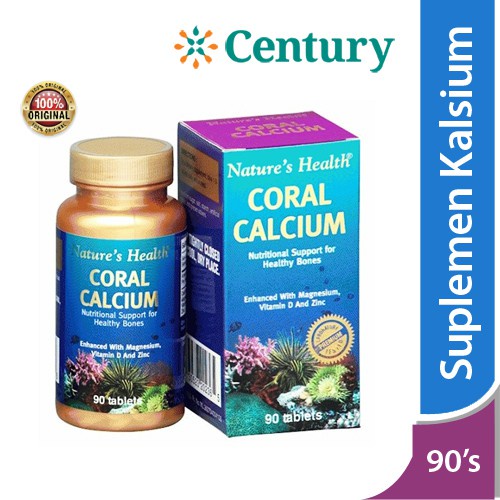 Nature's Health Coral Calcium 90 Tablet/kalsium/Suplemen kesehatan tulang/Osteoporosis