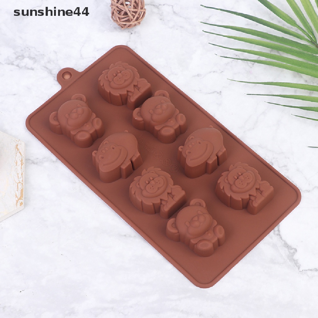 Sunshine Cetakan Kue / Coklat / Sabun DIY Bentuk Kuda Nil / Singa / Beruang Bahan Silikon