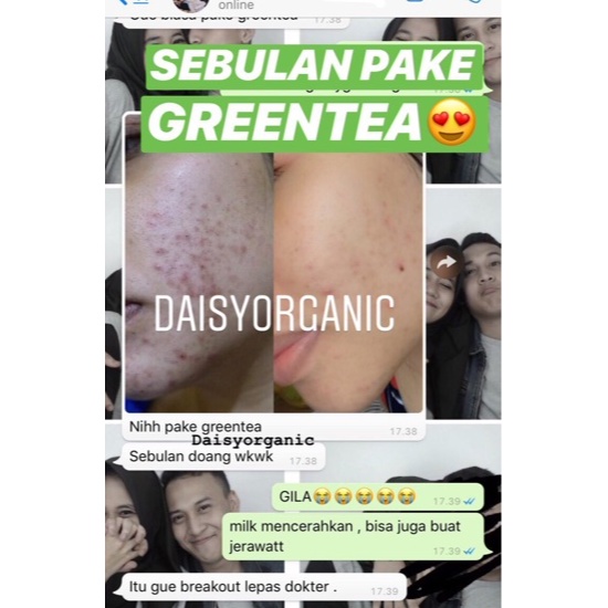 Daisy Organic Greentea Facemask Face Mask Masker BPOM Original