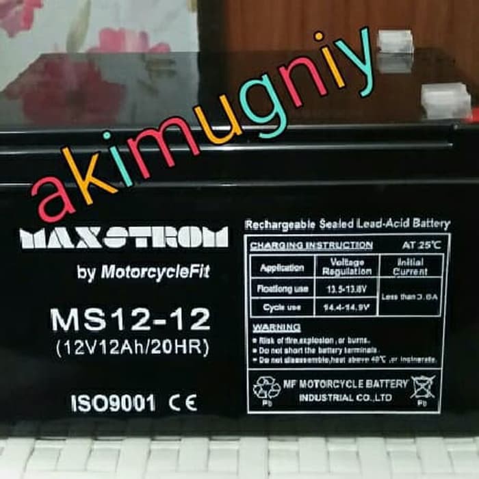 Aki Baterai Kering Vrla Mf 12Ah 12V Sepeda Listrik Mainan Ups Gs Yuasa