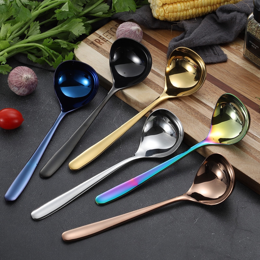 REBUY Heavy Duty Fashion Creative Kitchen Dinnerware Soup Spoon