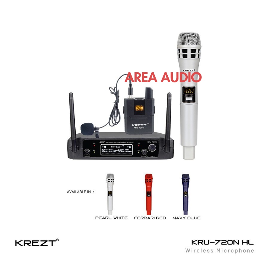 Mic Wireless KRU 720 N Krezt KRU-720N Mic Pegang Jepit Orignal KRU720N