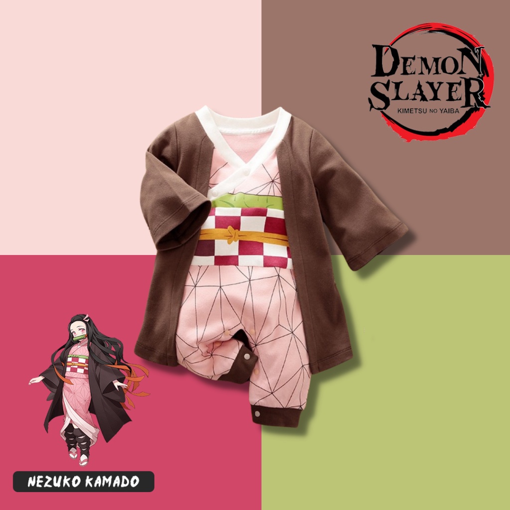 [COD] Baju Bayi Jumper bayi lakilaki motif NEZUKO anime KIMETSU NO YAIBA impor PREMIUM 0-2 tahun baju bayi/babylovanta