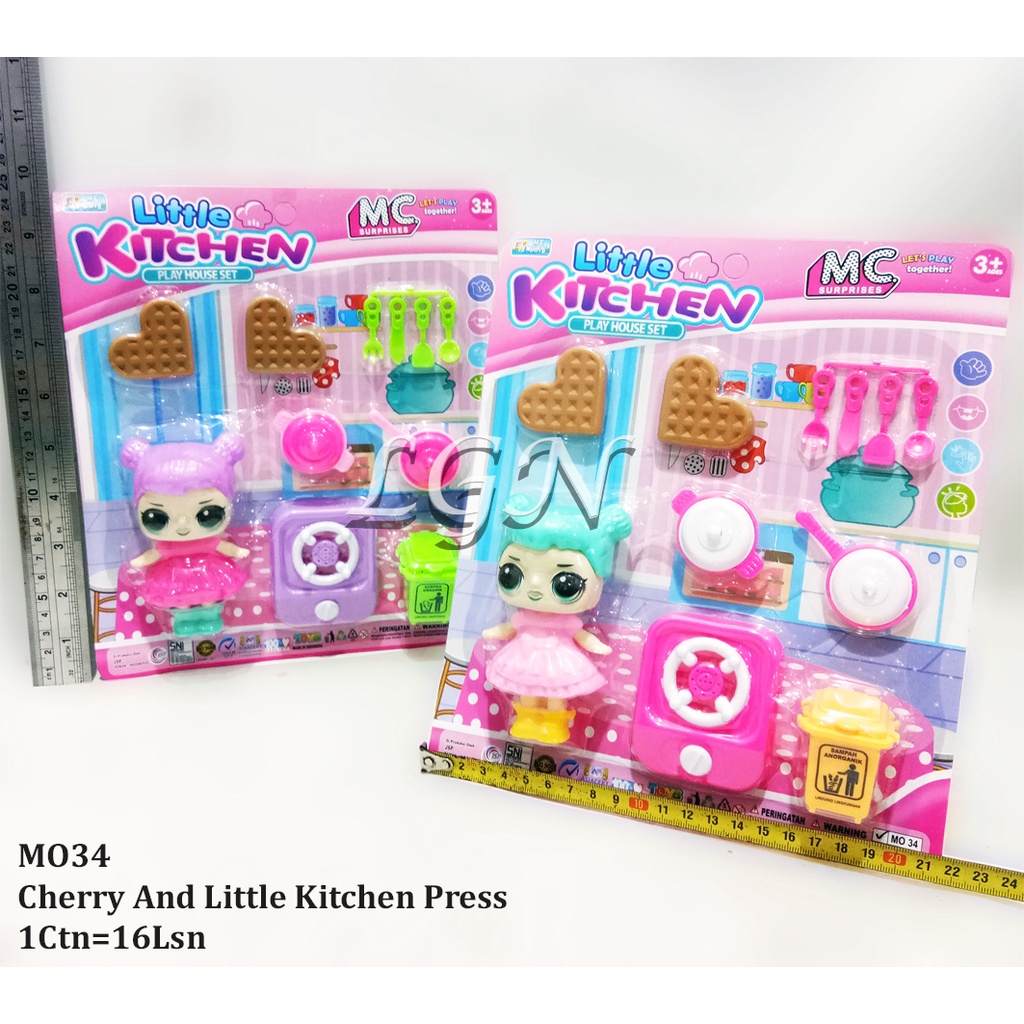 Mainan anak boneka cherry little kitchen press - MO30 / MO34 / MO35