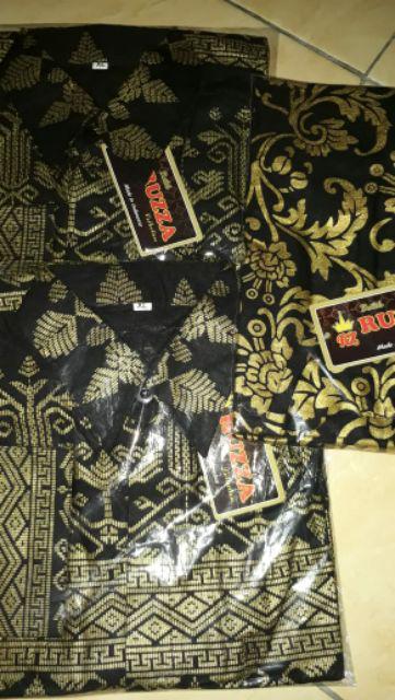 Ruzza Kemeja Batik Pria Lengan Panjang Motif Sogan Songket Size M L Xl