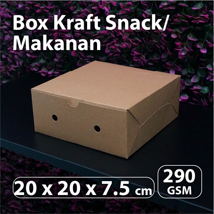 Dus Kraft Snack 20 x 20 x 8 cm - Box Coklat Makanan Cake
