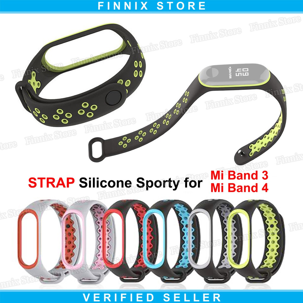 Strap Replacement Sporty Two Color STRAP for Mi Band 4 And Mi Band 5