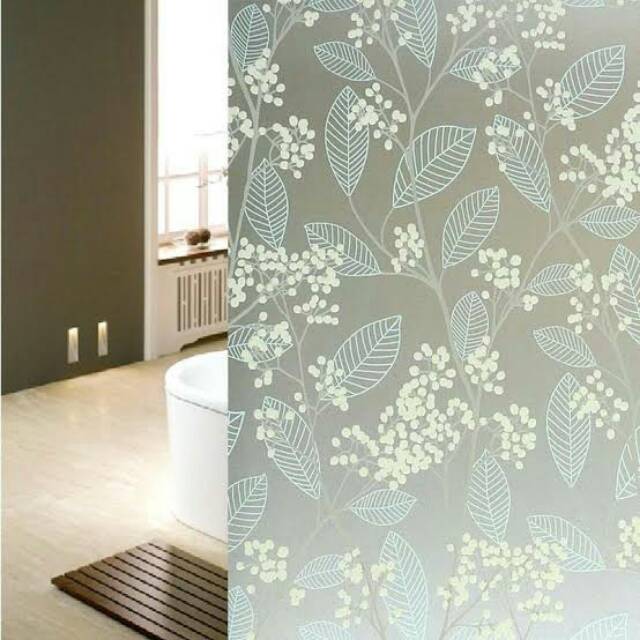 Stiker kaca motif daun