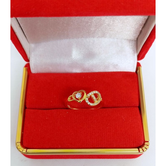 CINCIN PERAK 925 LAPIS EMAS/CINCIN LOVE MATA PUTIH CART*R/CINCIN ASLI SILVER/CINCIN FASHION WANITA