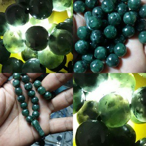 Butiran Tasbih Blue Jade Aceh Untuk Gelang, Kalung, atau Tasbih